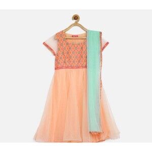 Biba Peach and Mint Kids Dress